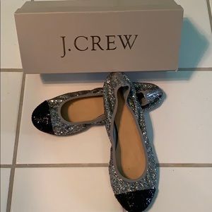 J. Crew Glitter Ballet Flats